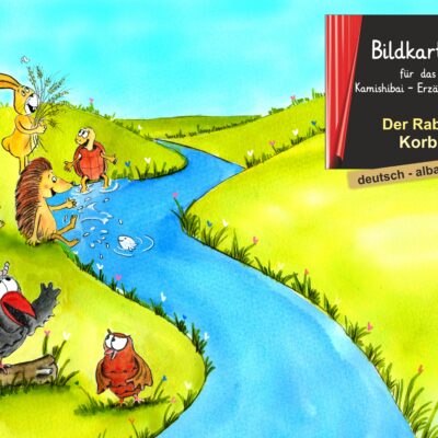 Der Rabe - Bildkarten für das Kamishibai-Erzähltheater in deutsch / albanisch