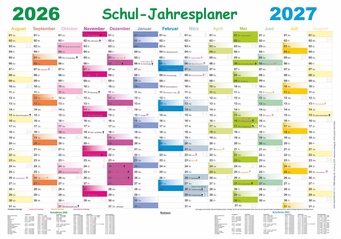 Schul-Jahresplaner 26-27