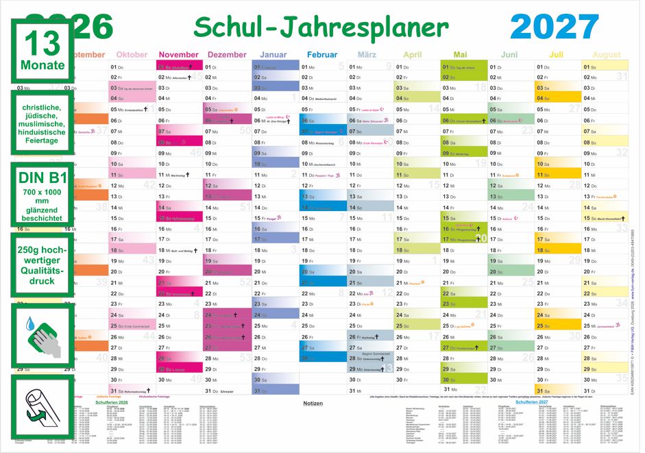 Schul-Jahresplaner 26-27 mit