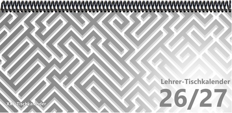 Lehrer-Tischkalender Labyrinth grau 26-27